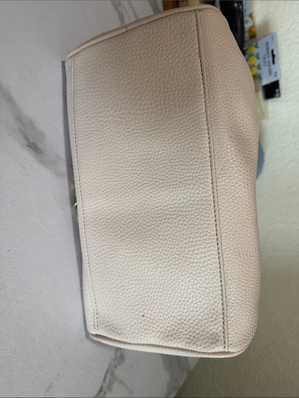Juicy Couture Light Blush Pebbled Satchel with Gold Chain